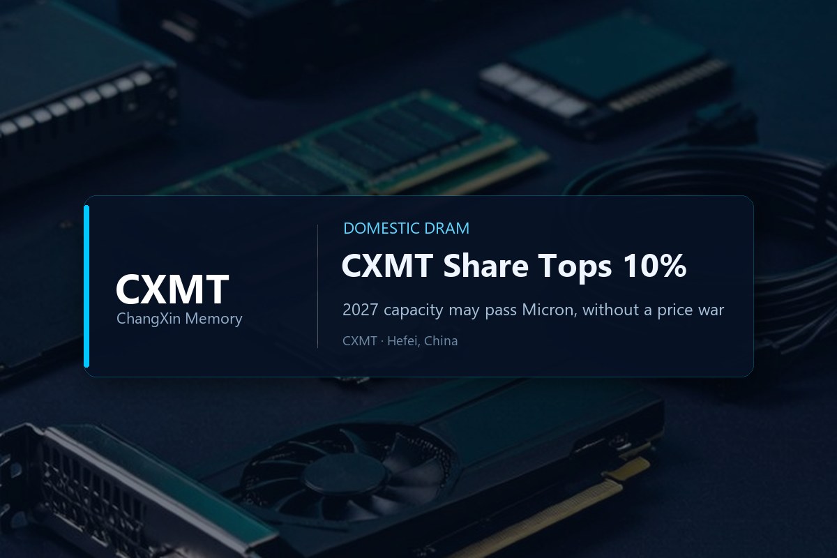 CXMT at 10% DRAM Share, May Pass Micron in 2027