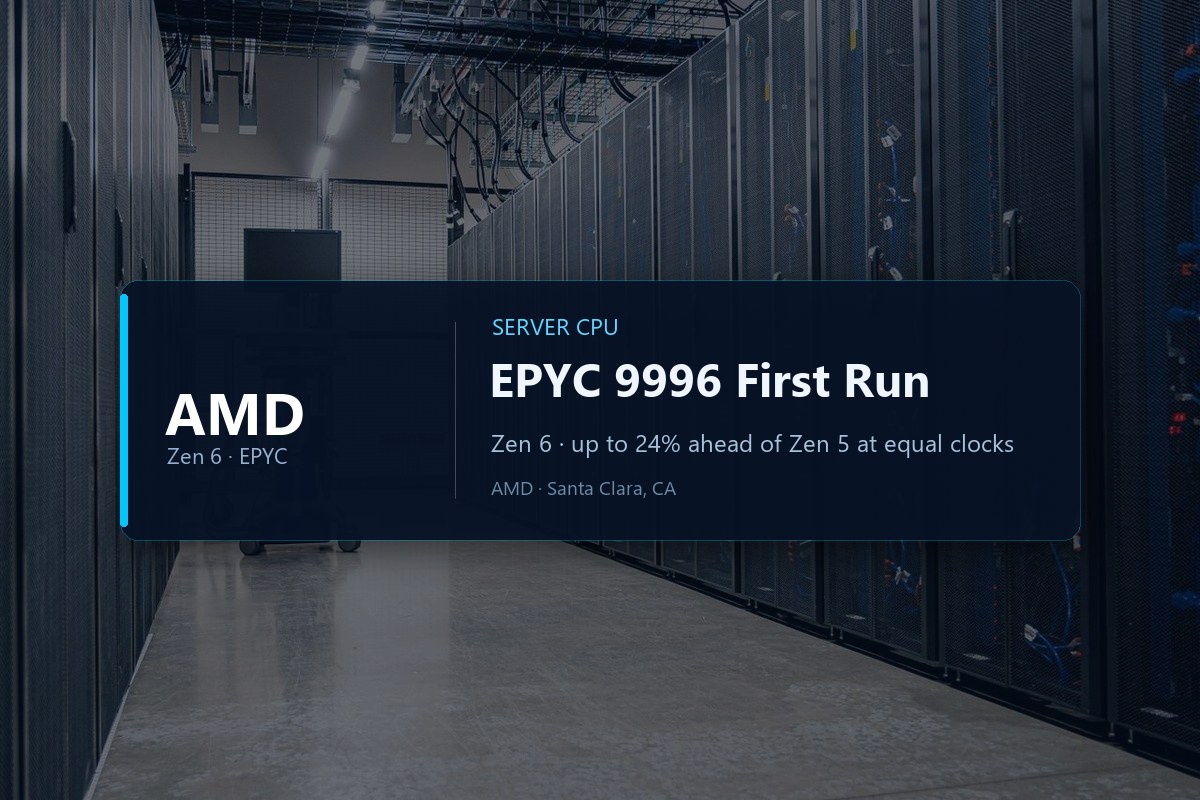 Zen 6 First Leak: EPYC 9996 Beats Zen 5 by 24% at Equal Clocks