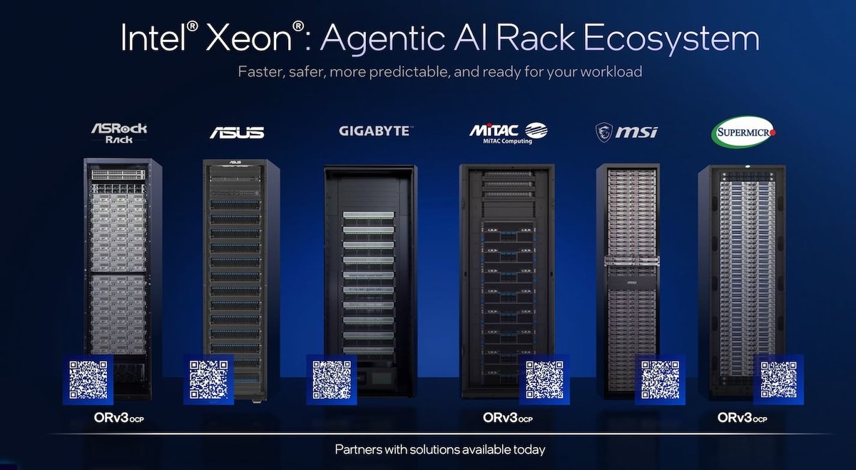 Intel Xeon 智能体 AI 机架生态